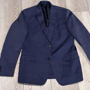Z Zegna Square Pocket Men's 52R Blazer Blue 2 Button Minimal